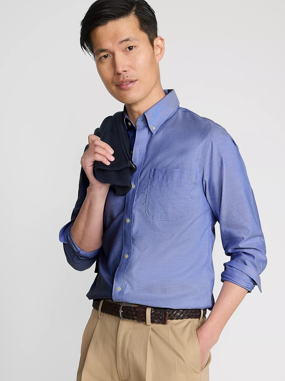 Lands' End No Iron Supima Cotton Oxford Dress Shirt - Tailored Fit (17 X 36T)